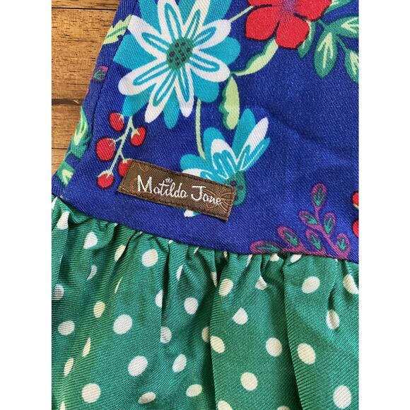 Matilda Jane Choose Your Own Path Blue Green Floral Merry & Bright Dress 10 - Picture 6 of 10